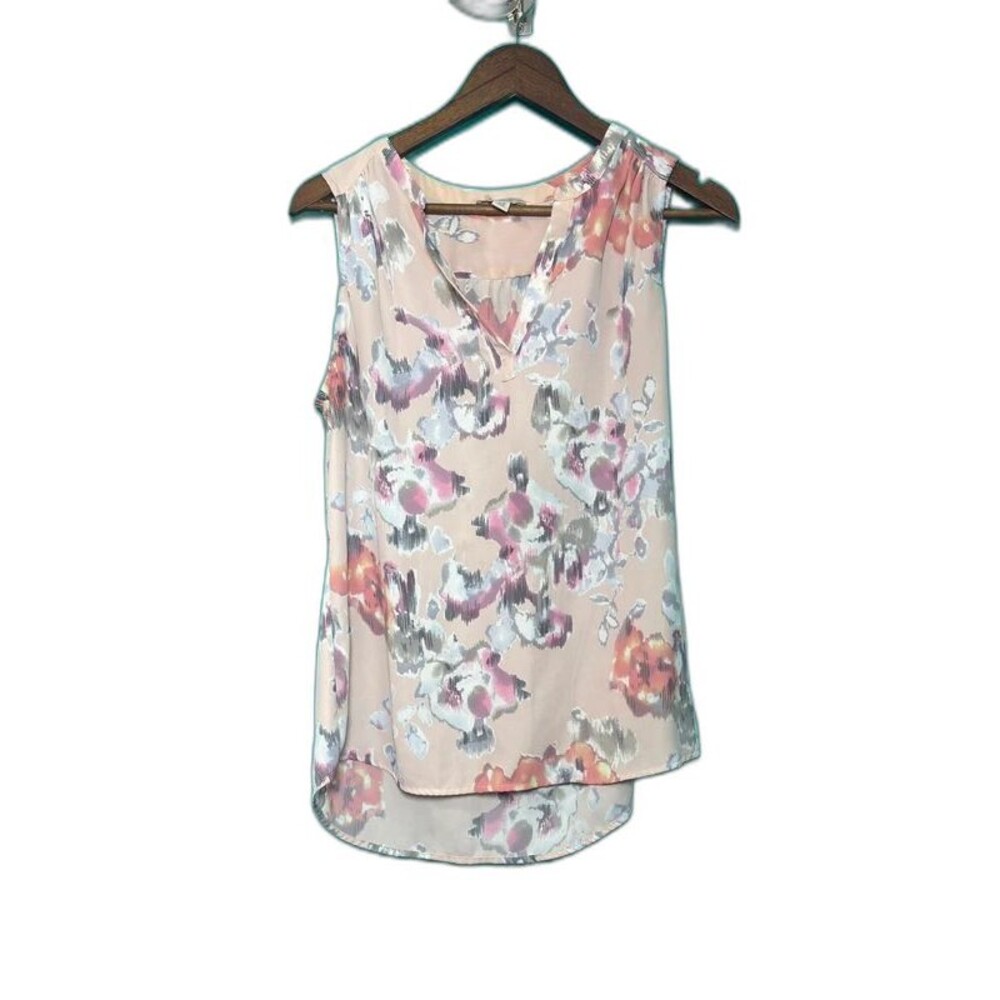 Lila Rose High-Low Floral Blouse | Size M | Blush Pink Watercolor | Workwear